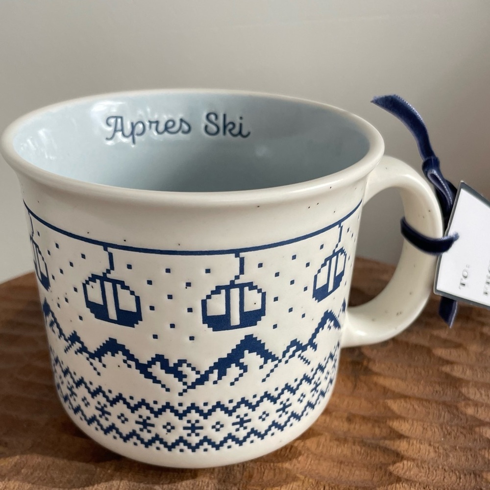 Blue and White Apres Ski Lift Mug